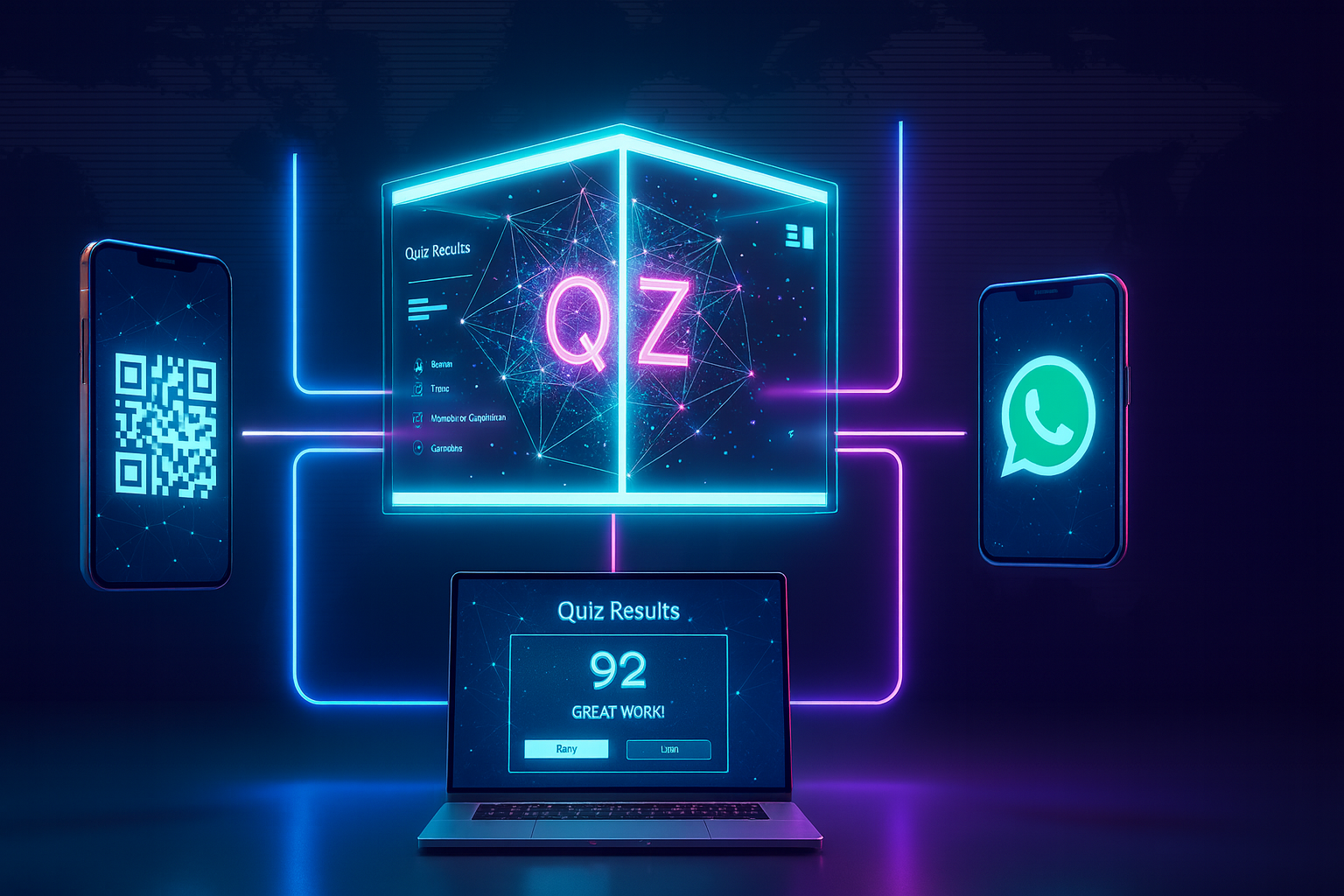 Once your test is ready, share it securely with your students using a direct link, a QR code, or even share it directly on WhatsApp.